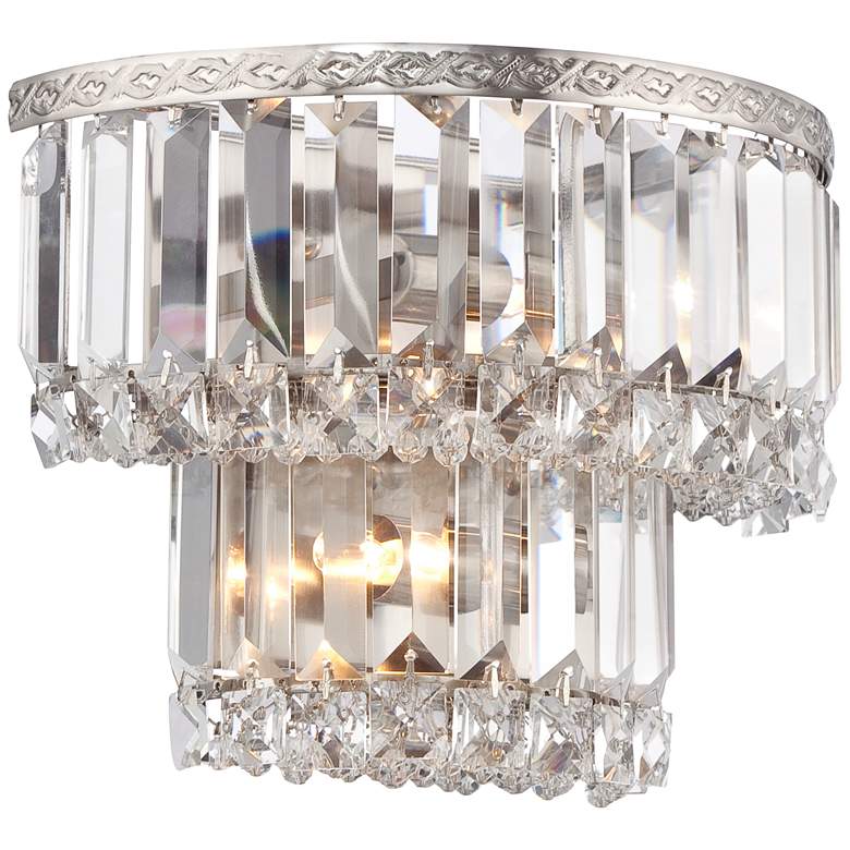 Image 5 Magnificence Satin Nickel 10 inch Wide Crystal Wall Sconce Set of 2 more views