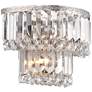 Magnificence Satin Nickel 10" Wide Crystal Wall Sconce Set of 2