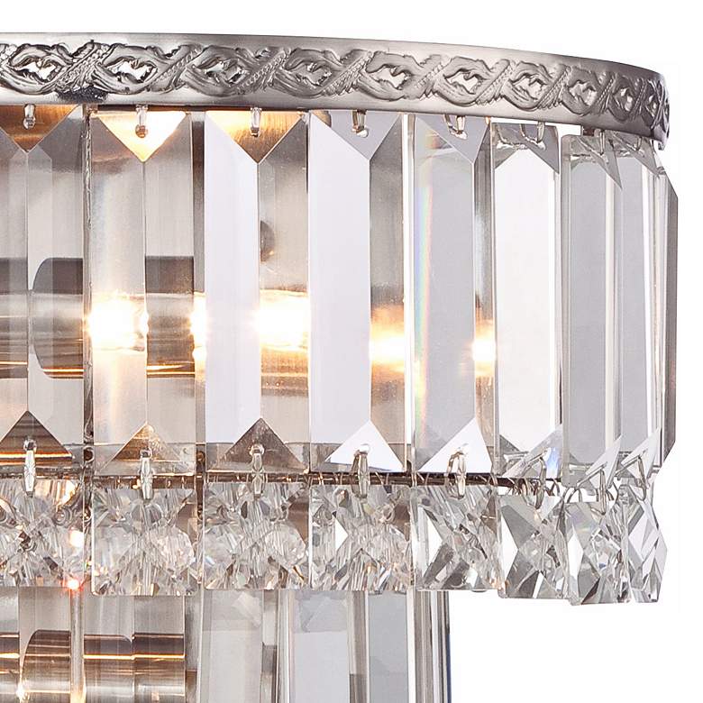 Image 4 Magnificence Satin Nickel 10 inch Wide Crystal Wall Sconce more views