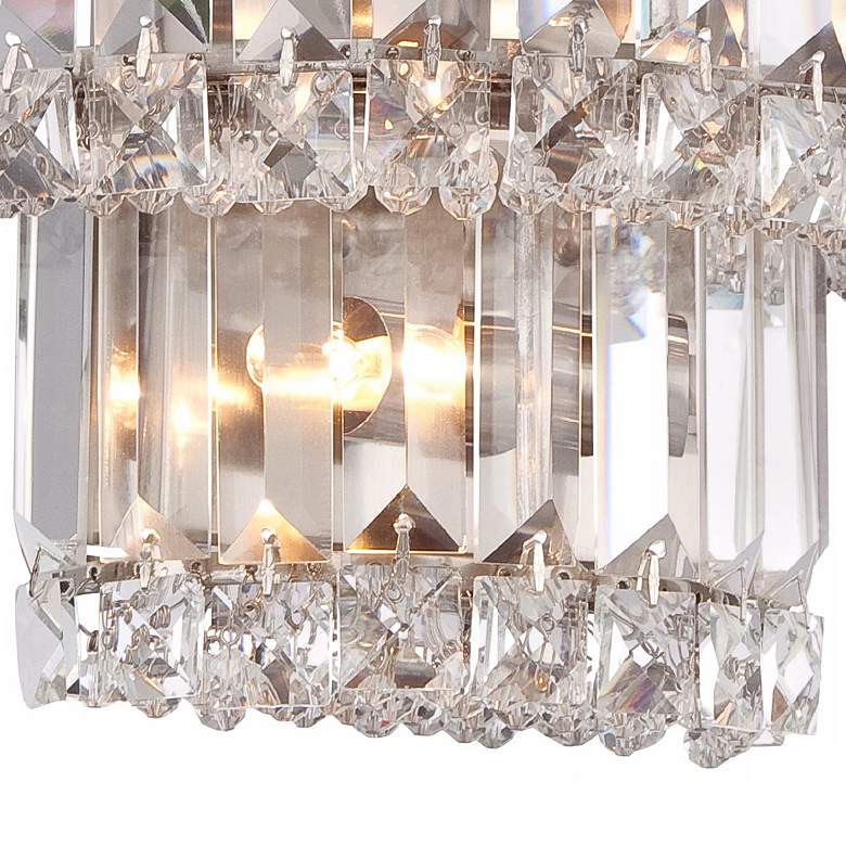 Magnificence Satin Nickel 10&quot; Wide Crystal Wall Sconce more views