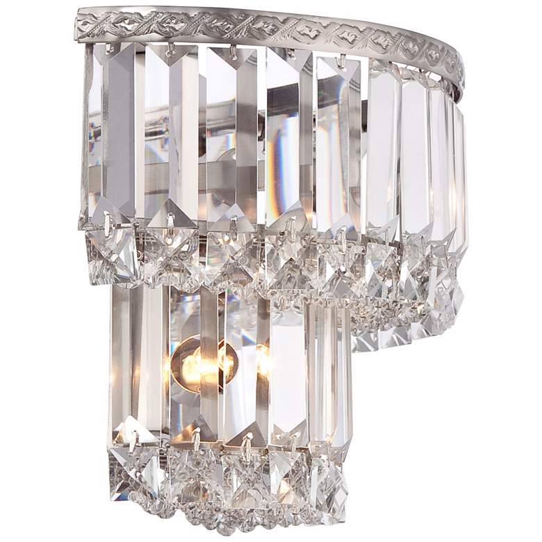 Image 6 Magnificence Satin Nickel 10 inch Wide Crystal Wall Sconce more views