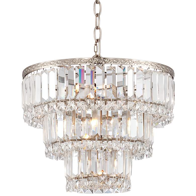 Image 3 Magnificence Satin Nickel 14 1/4 inch Wide Crystal Chandelier