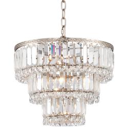 Magnificence Satin Nickel 14 1/4&quot; Wide Crystal Chandelier
