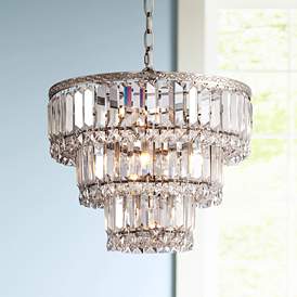Image2 of Magnificence Satin Nickel 14 1/4" Wide Crystal Chandelier