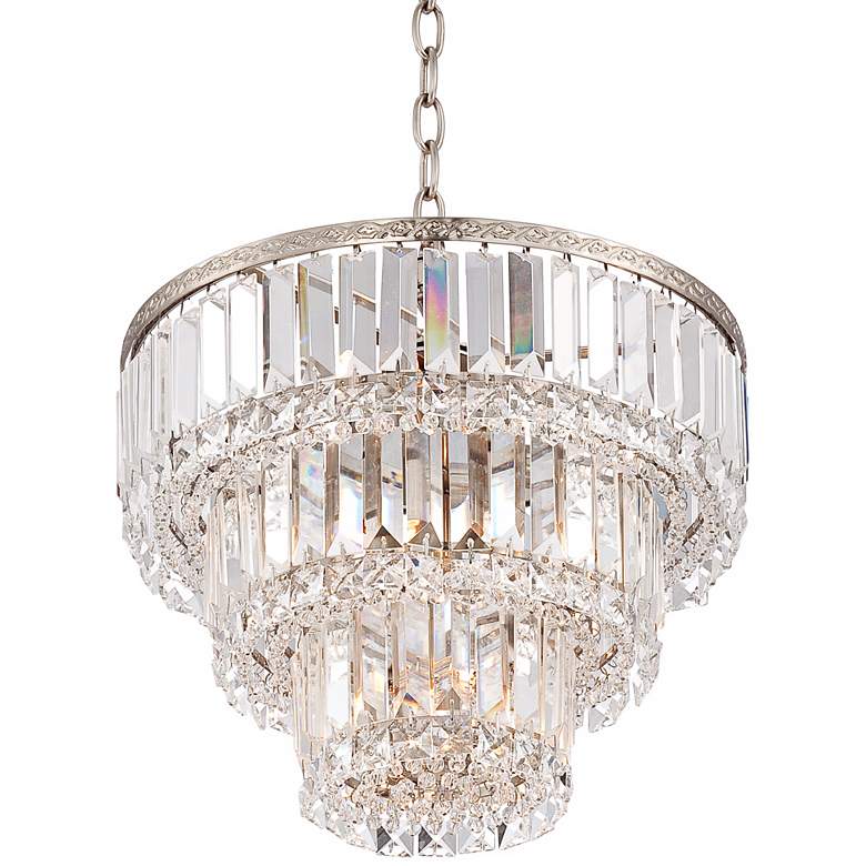 Image 5 Magnificence Satin Nickel 14 1/4 inch Wide Crystal Chandelier more views