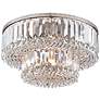 Magnificence Satin Nickel 16" Wide Crystal Ceiling Light