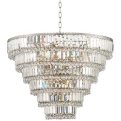 Magnificence Satin Nickel 28 1/2&quot; Wide 21-Light Crystal Chandelier