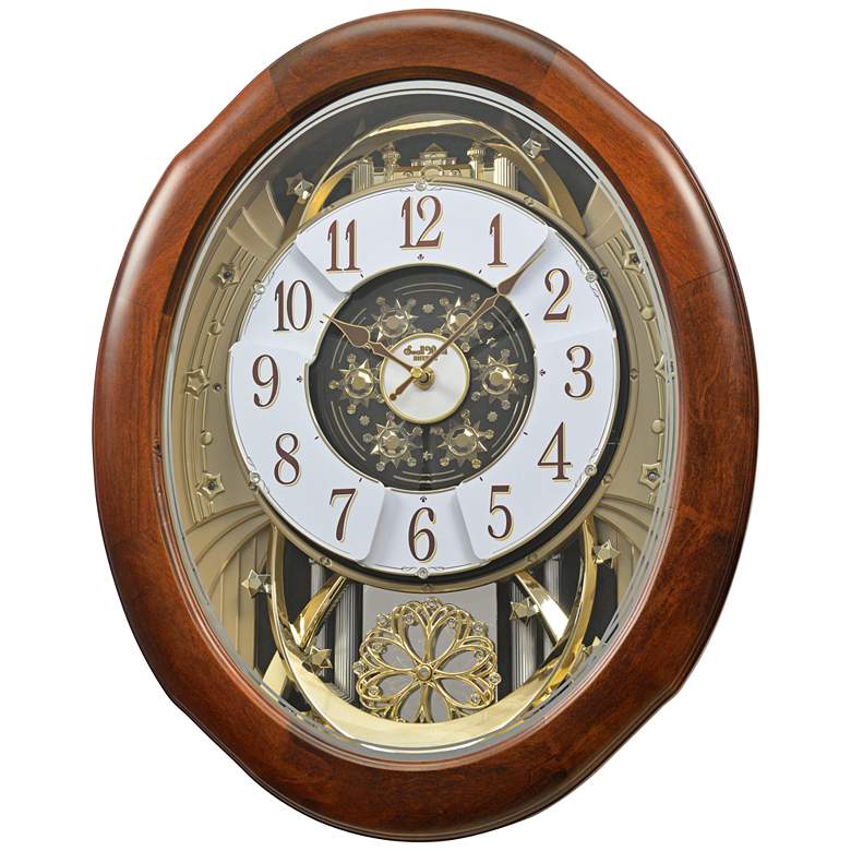 Image 1 Magnificent Walnut 21 inch High Musical Motion Wall Clock