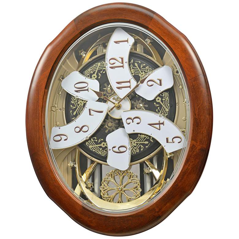 Image 2 Magnificent Walnut 21" High Musical Motion Wall Clock more views