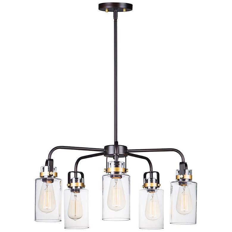 Image 2 Magnolia 5-Light 26" Wide Bronze/Gold Pendant Light
