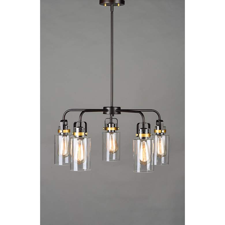 Image 3 Magnolia 5-Light 26" Wide Bronze/Gold Pendant Light more views