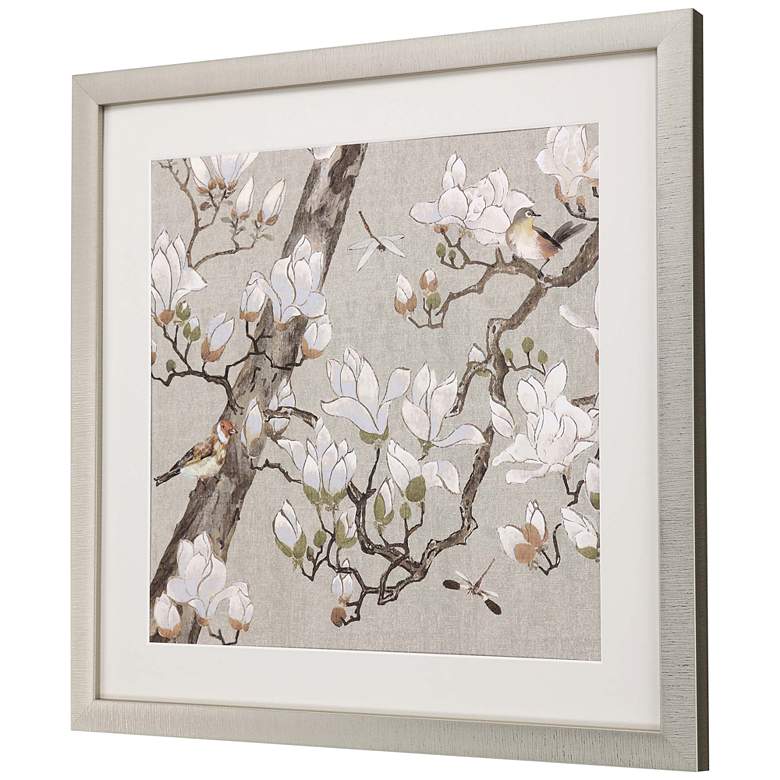 Image 3 Magnolia Bloom 33" Square Giclee Framed Wall Art more views
