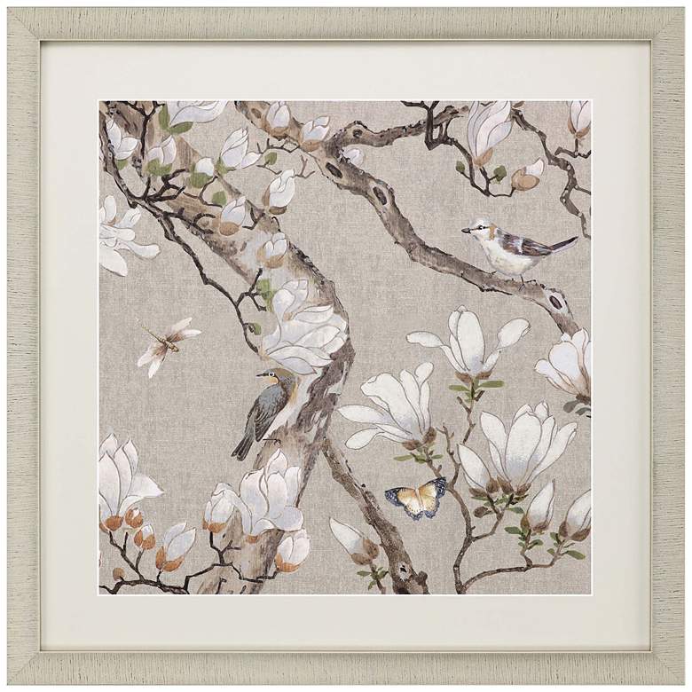 Image 1 Magnolia Blossom 33" Square Giclee Framed Wall Art