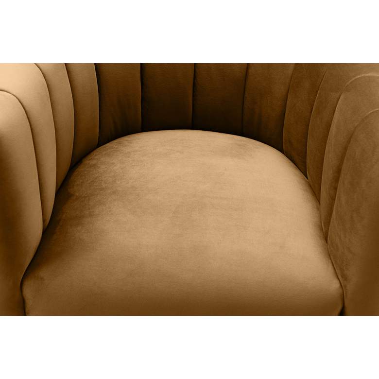 Image 4 Magnolia Cognac Velvet Tufted Armchair more views
