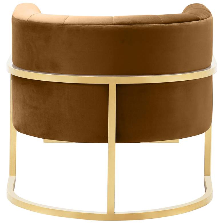 Image 6 Magnolia Cognac Velvet Tufted Armchair more views