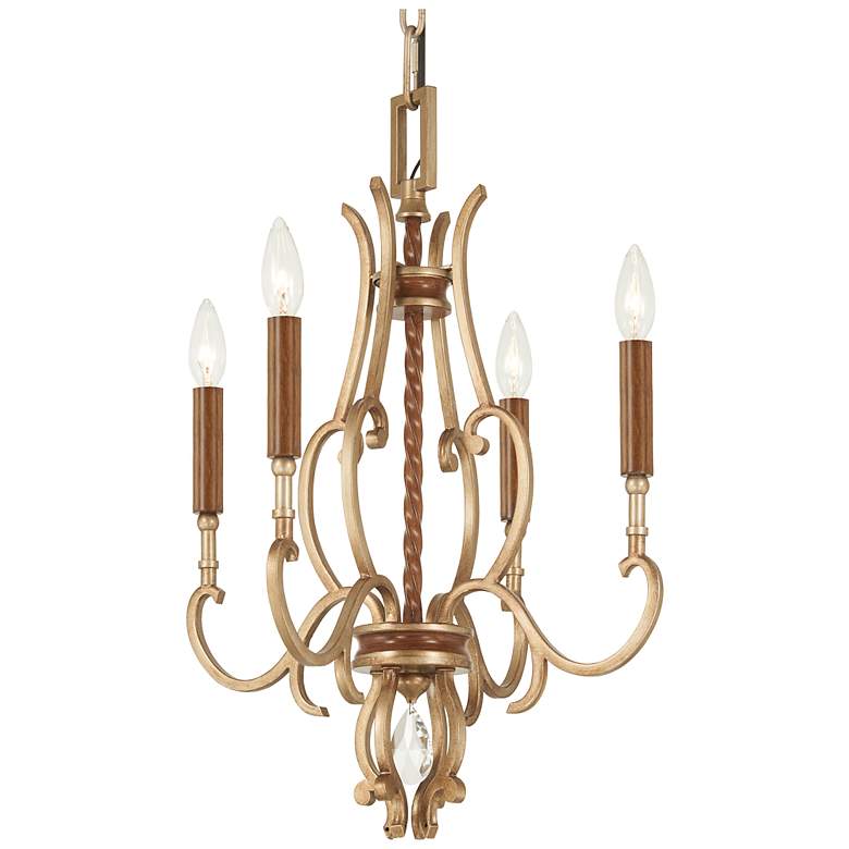 Image 1 Magnolia Manor 16 1/2" Wide Pale Gold 4-Light Chandelier