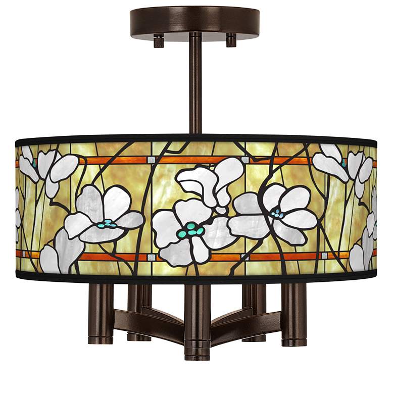 Image 1 Magnolia Mosaic Ava 5-Light Bronze Ceiling Light