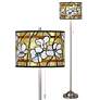 Magnolia Mosaic Brushed Nickel Pull Chain Floor Lamp