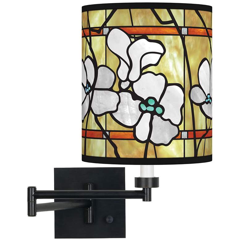 Image 1 Magnolia Mosaic Espresso Bronze Swing Arm Wall Lamp