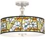 Magnolia Mosaic Giclee 16" Wide Semi-Flush Ceiling Light