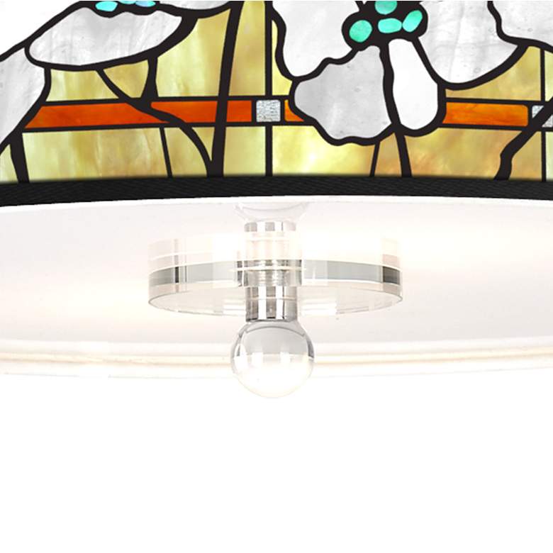 Image 3 Magnolia Mosaic Giclee 16 inch Wide Semi-Flush Ceiling Light more views