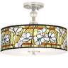 Magnolia Mosaic Giclee 16" Wide Semi-Flush Ceiling Light