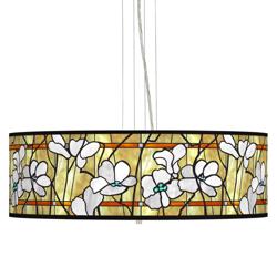 Magnolia Mosaic Giclee 24&quot; Wide 4-Light Pendant Chandelier
