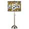 Magnolia Mosaic Giclee Brushed Nickel Table Lamp