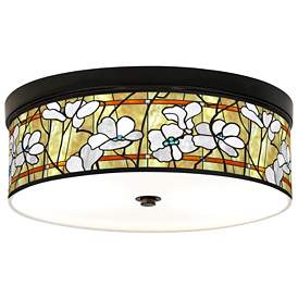 Image1 of Magnolia Mosaic Giclee Energy Efficient Bronze Ceiling Light