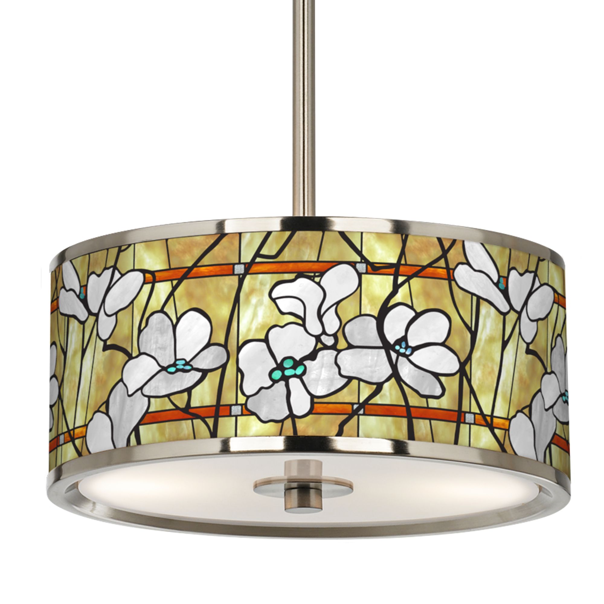 Image 3 Magnolia Mosaic Giclee Glow 10 1/4" Wide Pendant Light more views