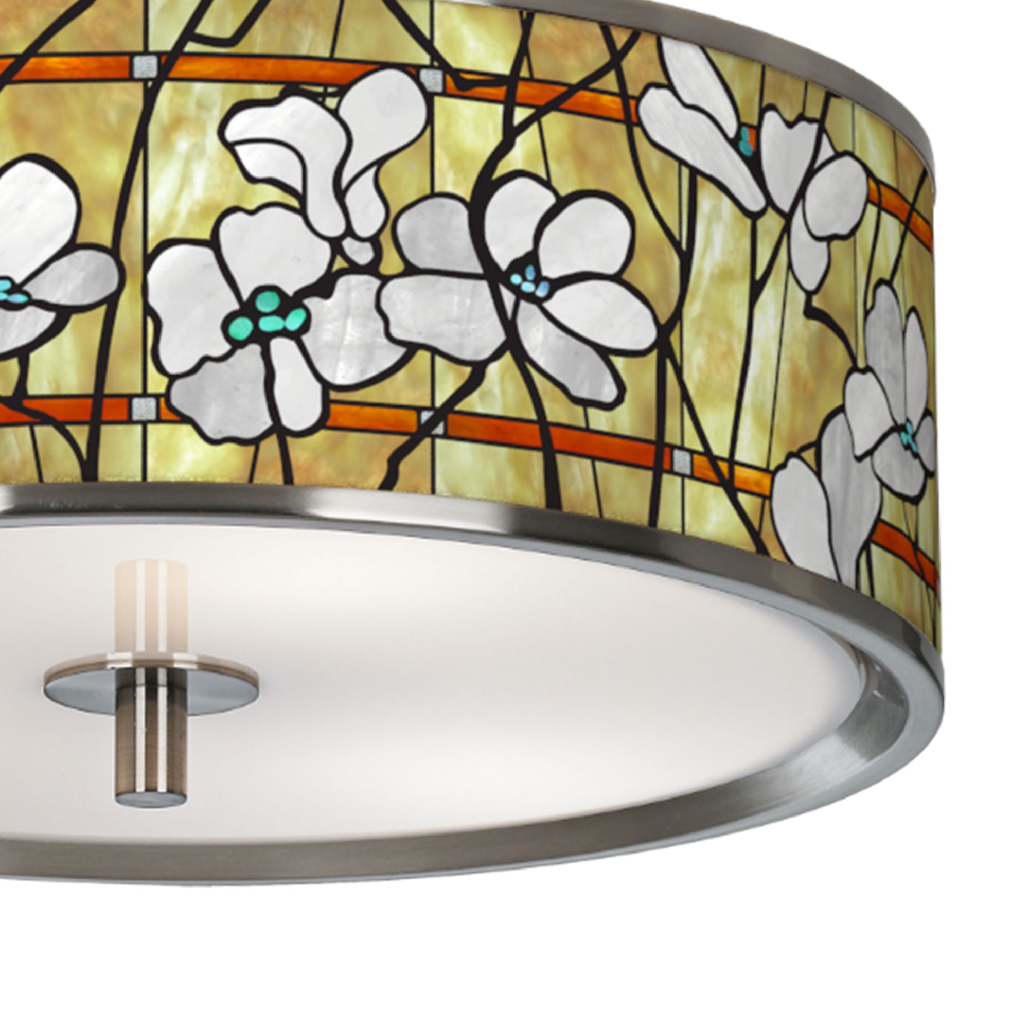 Image 3 Magnolia Mosaic Giclee Glow 14" Wide Ceiling Light more views