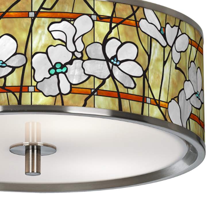 Image 3 Magnolia Mosaic Giclee Glow 14" Wide Ceiling Light more views
