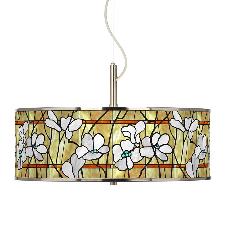 Image 1 Magnolia Mosaic Giclee Glow 20" Wide Pendant Light