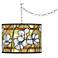 Magnolia Mosaic Giclee Glow Plug-In Swag Pendant