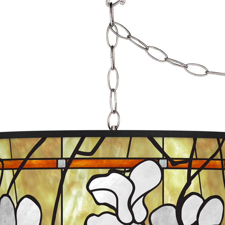 Image 2 Magnolia Mosaic Giclee Glow Plug-In Swag Pendant more views
