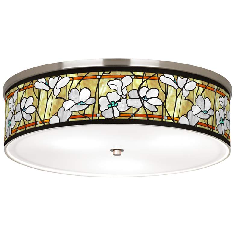 Image 1 Magnolia Mosaic Giclee Nickel 20 1/4 inch Wide Ceiling Light