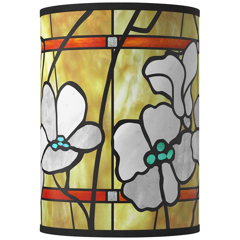 Image 1 Magnolia Mosaic Giclee Round Cylinder Lamp Shade 8x8x11 (Spider)