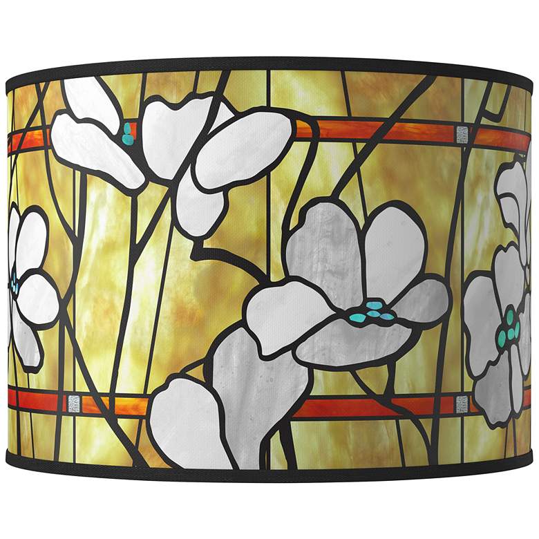 Image 1 Magnolia Mosaic Giclee Round Drum Lamp Shade 15.5x15.5x11 (Spider)