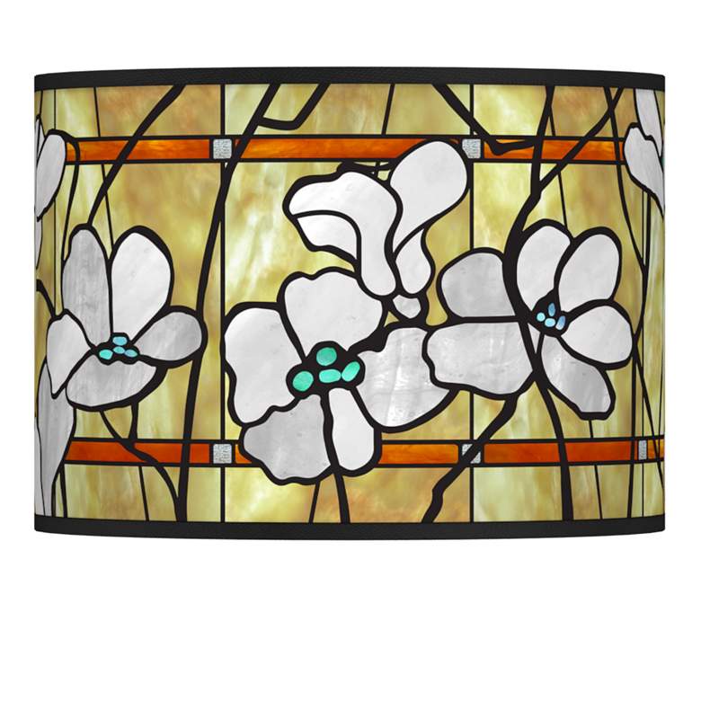Image 1 Magnolia Mosaic Pattern Giclee Glow Lamp Shade 13.5x13.5x10 (Spider)