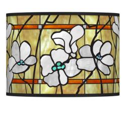 Magnolia Mosaic Pattern Giclee Glow Lamp Shade 13.5x13.5x10 (Spider)