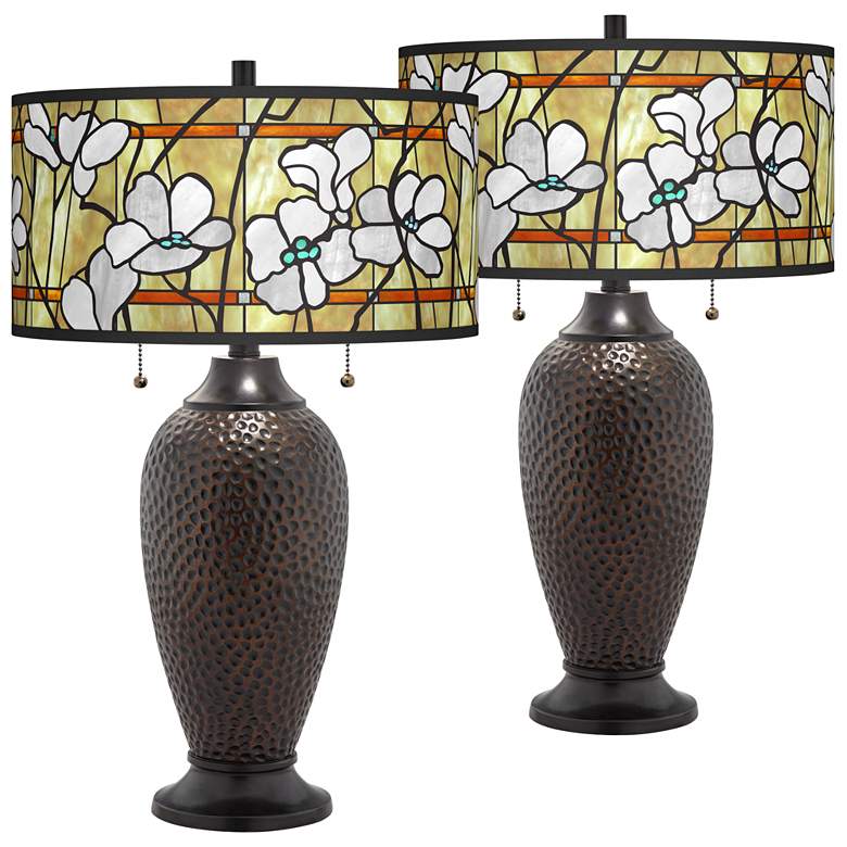 Image 1 Magnolia Mosaic Zoey Oil-Rubbed Bronze Table Lamps Set of 2