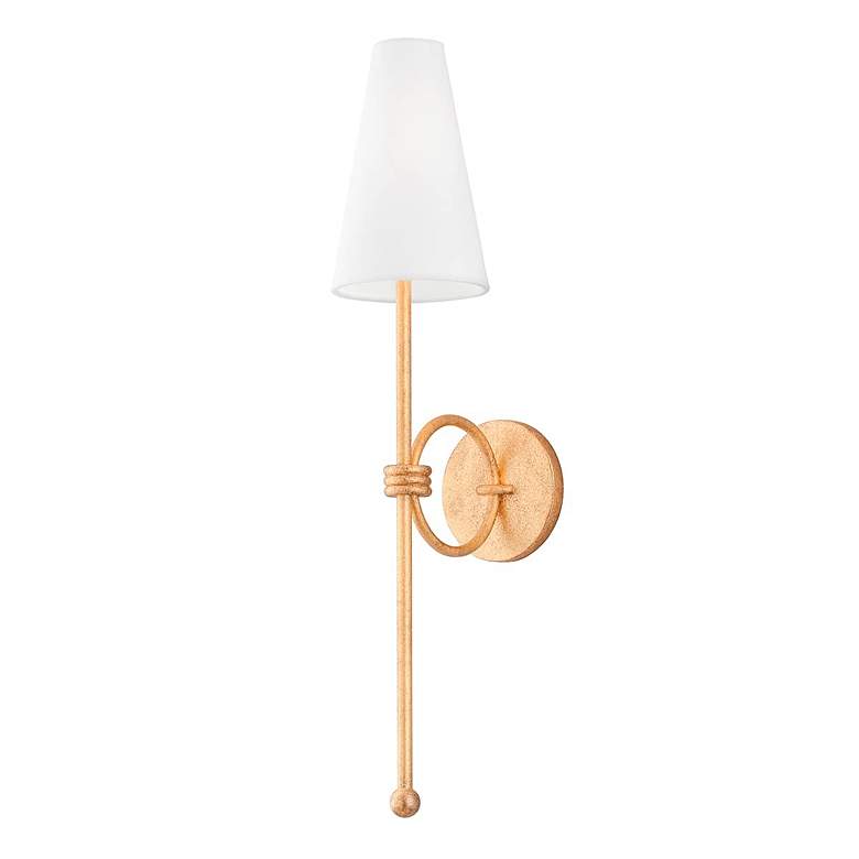 Image 1 Magnus 25 1/2" High Vintage Gold Leaf Wall Sconce