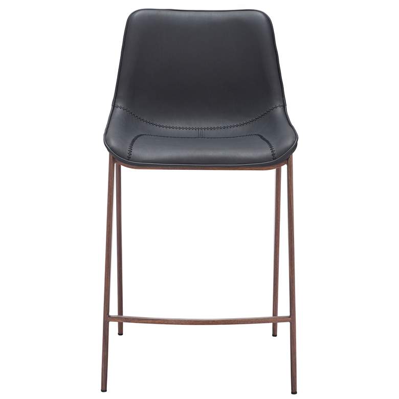 Image 4 Magnus 25 3/4" Black Faux Leather Counter Stools Set of 2 more views