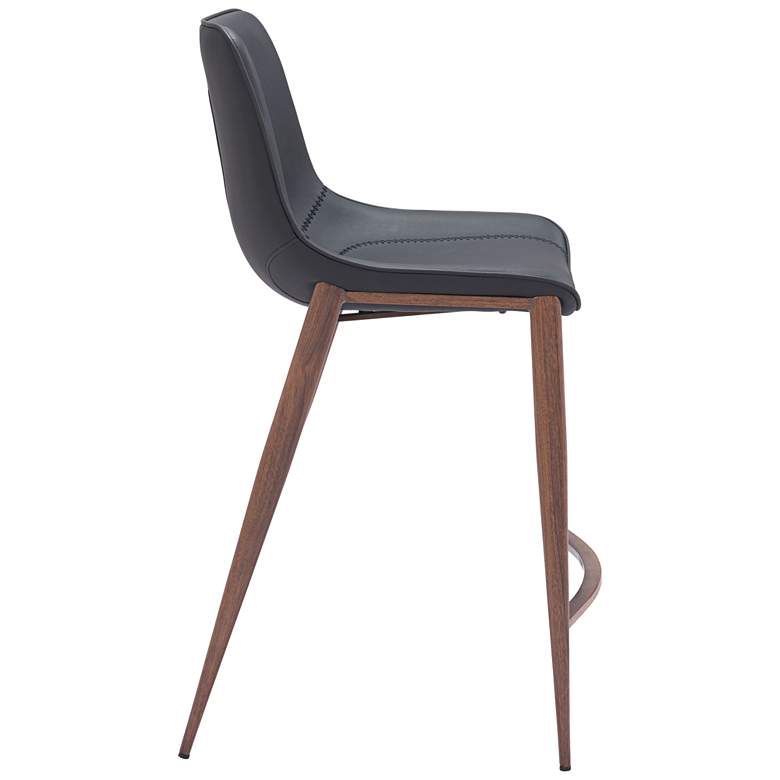 Image 5 Magnus 25 3/4" Black Faux Leather Counter Stools Set of 2 more views