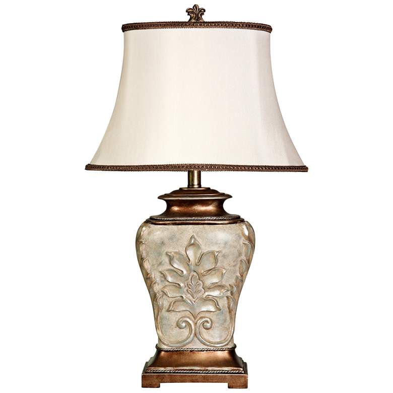 Image 2 Magonia 28" High White Shade Two-Tone Gold Traditional Table Lamp
