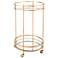 Magri 18" Wide Mirrored and Gold Round Bar Cart