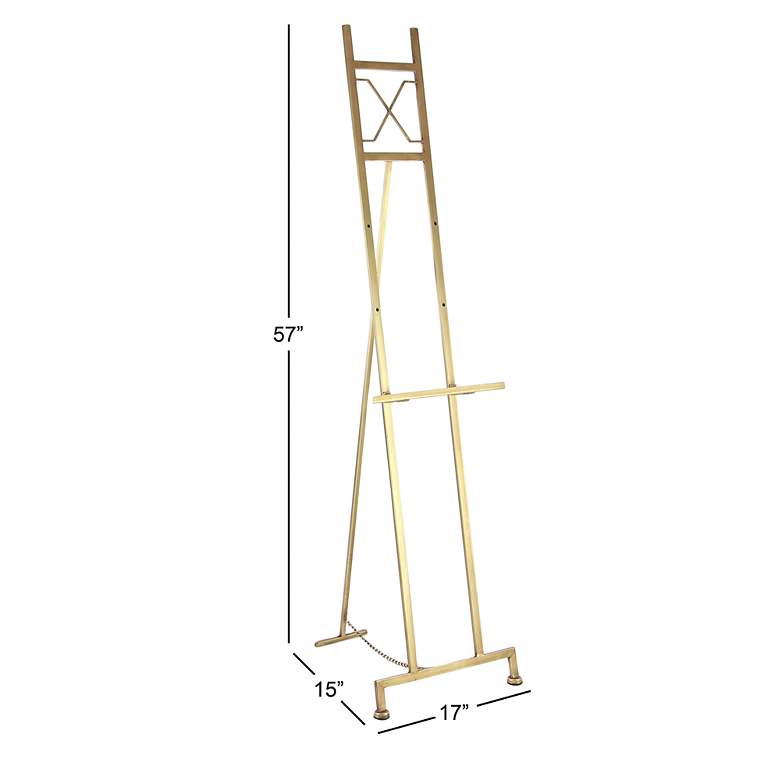 Image 6 Magritte 57" High Gold Iron Adjustable Stand Floor Easel more views