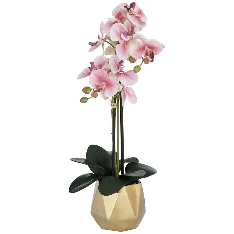 Image 2 Magritte Pink Orchid 24 1/2" High Faux Flowers in Ceramic Pot