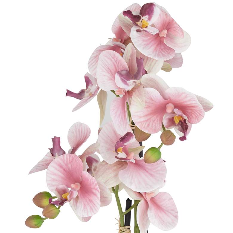 Image 3 Magritte Pink Orchid 24 1/2" High Faux Flowers in Ceramic Pot more views