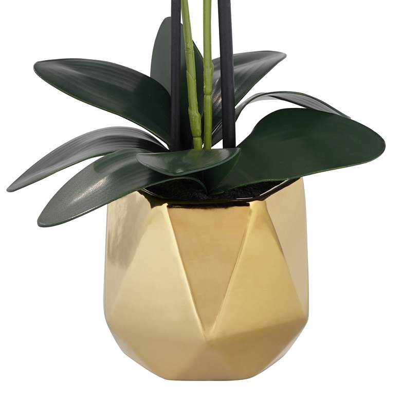 Image 5 Magritte Pink Orchid 24 1/2" High Faux Flowers in Ceramic Pot more views